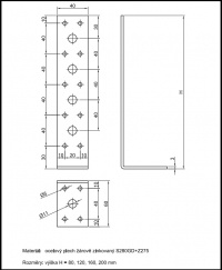 kotevní úhelník technický výkres úhelník kotevní