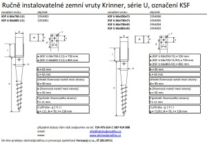 zemní vruty KSF zemní vruty Krinner, únosnost zemního vrut