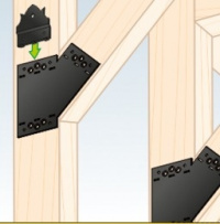 tesařská ozdobná spojka trámu spojka trámů pod úhlem 45°