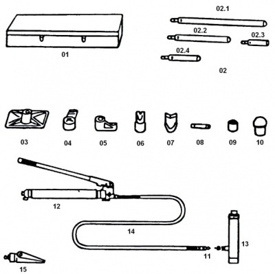 Obsah sady hydraulické zařízení Obsah sady hydraulické zařízení