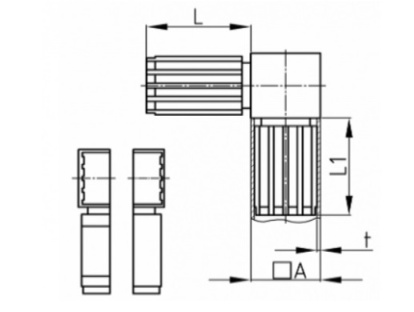 Spojka jeklů pravoúhlá Spojka jeklů pravoúhlá