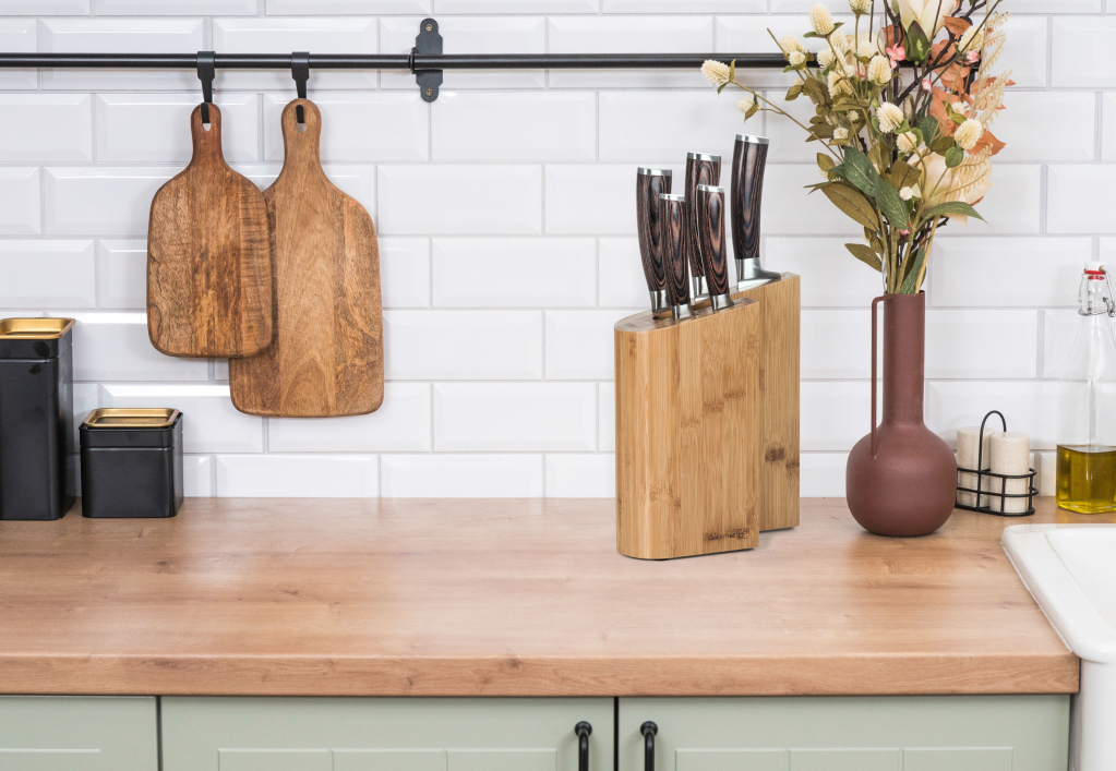 Sada kuchyňských nožů G21 Gourmet Timber 5 ks s bambusovým blokem