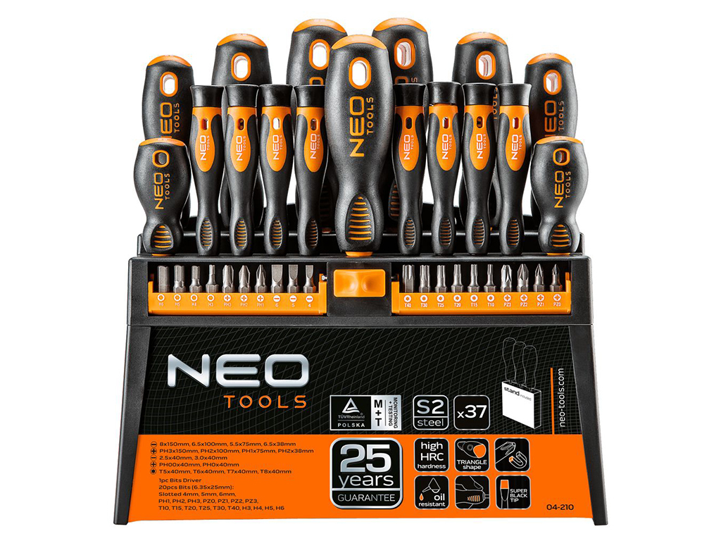 Sada skrutkovačov so stojanom, NEO tools