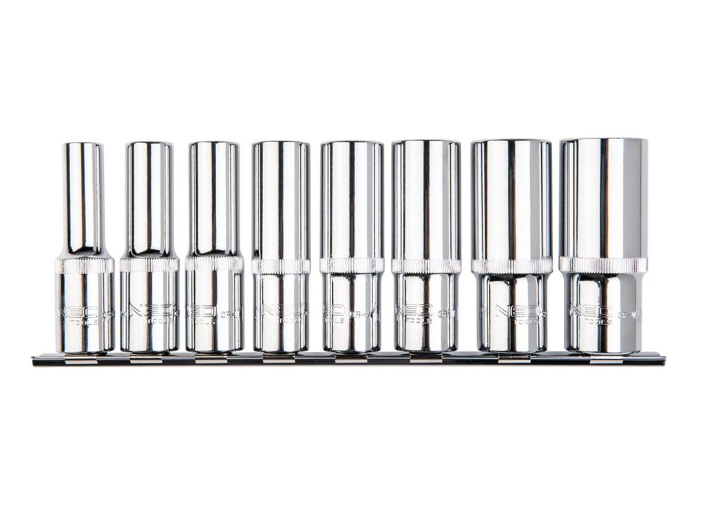 Sada predĺžených hlavíc 1/2", 8 ks, NEO tools