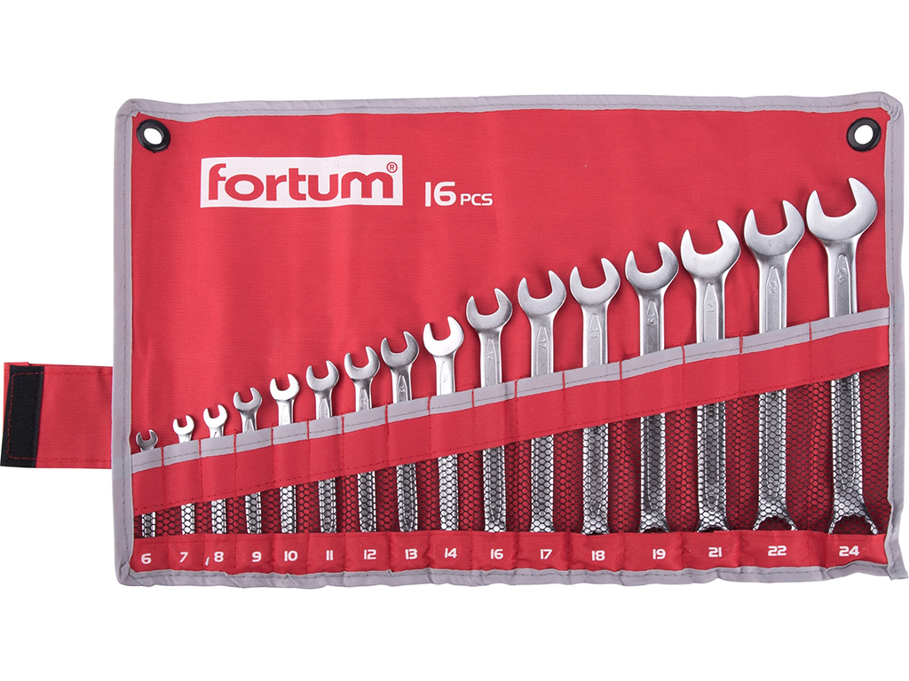 Súprava očkoplochých kľúčov, 6-24 mm, 16 dielov, FORTUM