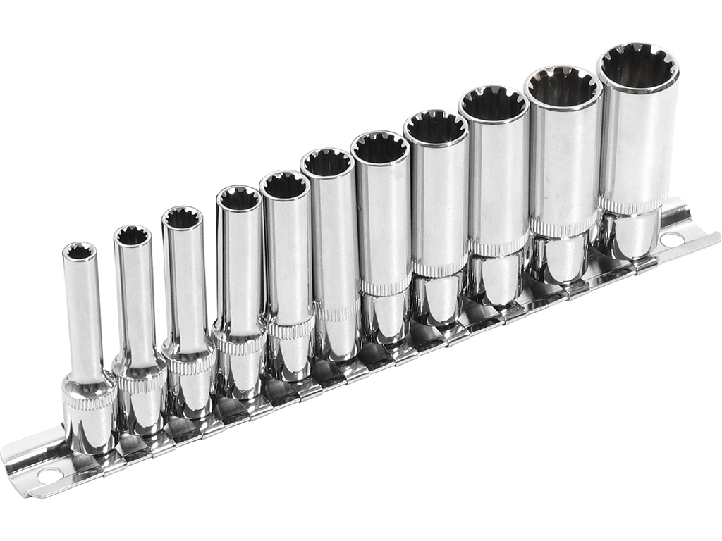 Sada predĺžených nástrčných hlavíc 1/4" MULTI-LOCK, 11 dielov, EXTOL PREMIUM