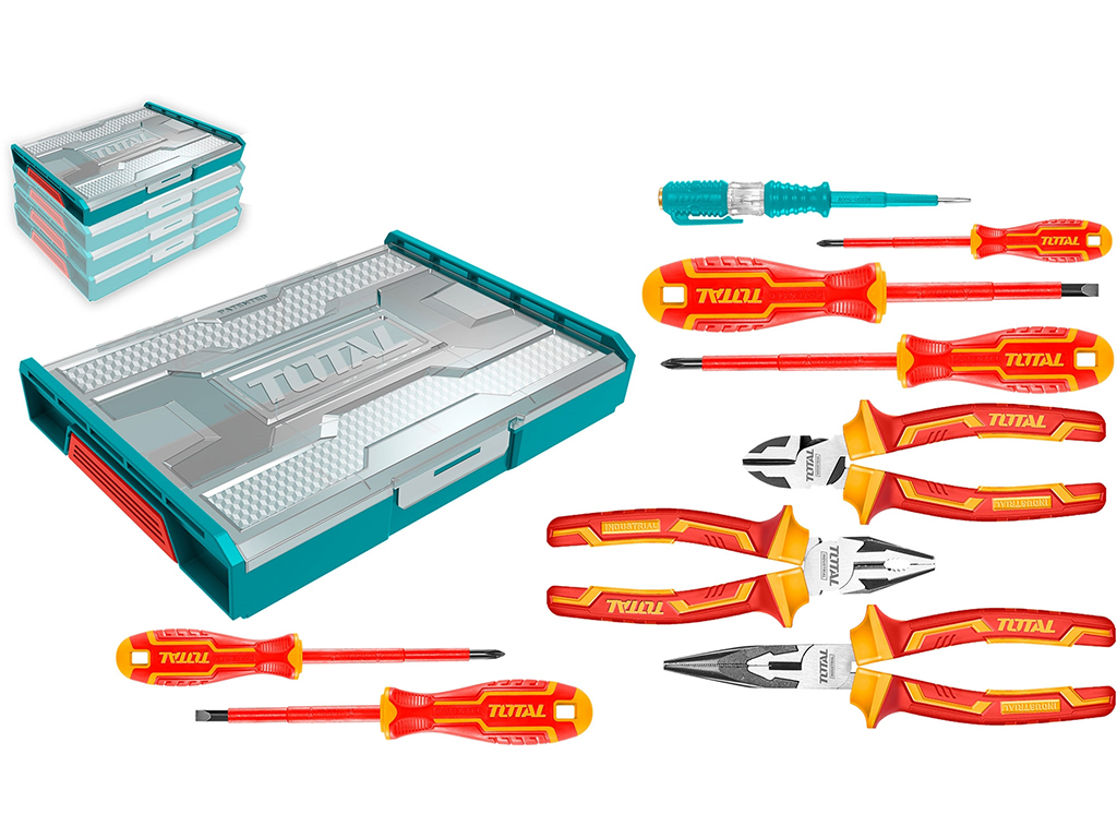 Sada elektrikárskeho náradia, industrial, 9 dielov, TOTAL