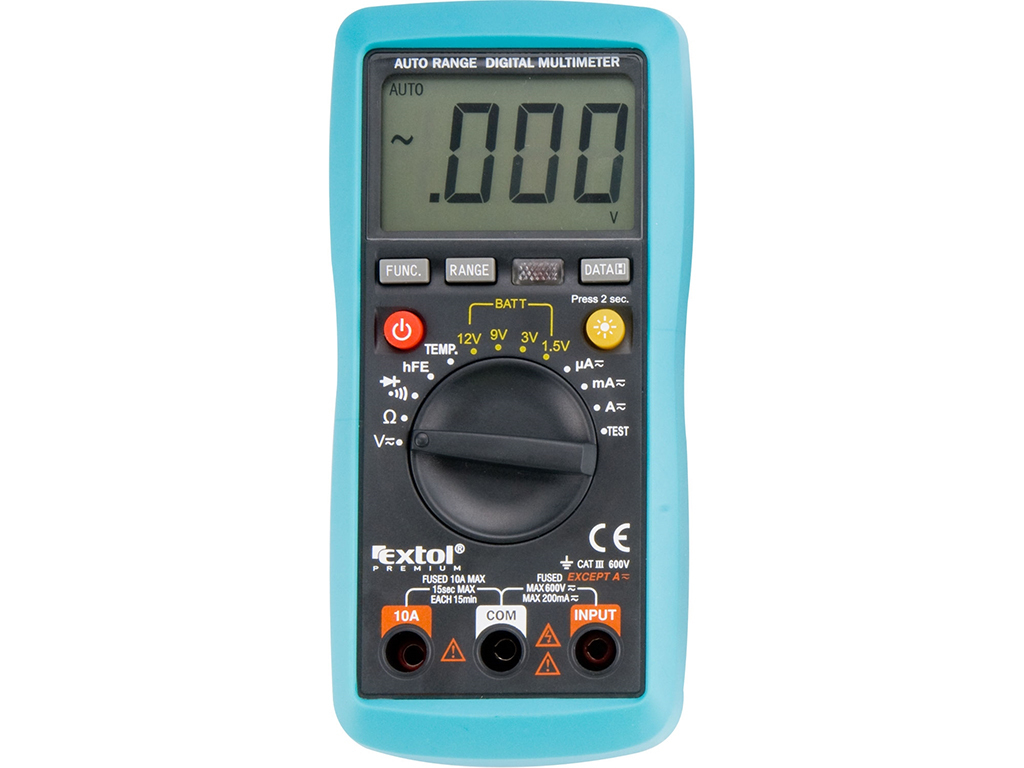 Multimeter digitálny s automatickou voľbou rozsahov, EXTOL PREMIUM