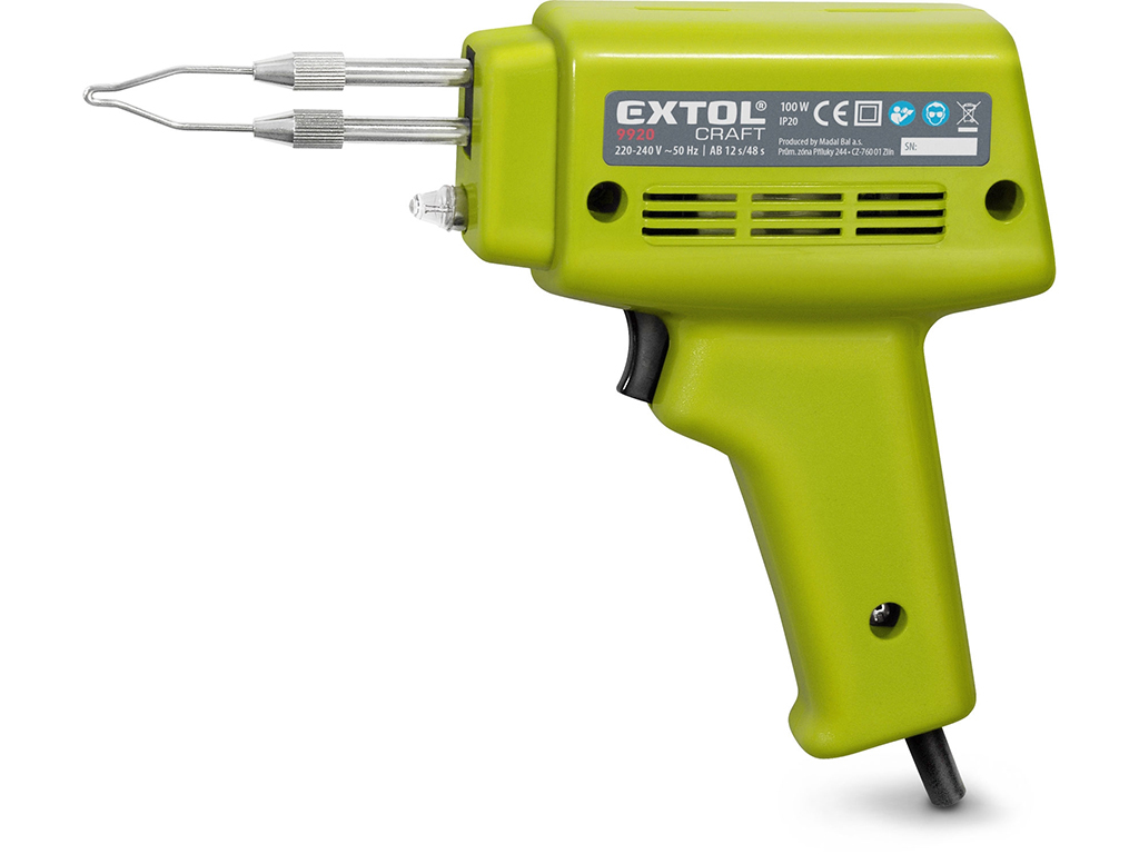 Pistole pájecí transformátorová, 100 W, EXTOL CRAFT