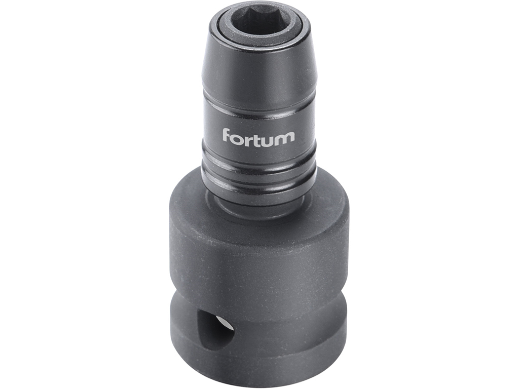 Adaptér rázový 1/2" štvorhran na 1/4" bity, Quick-Lock, FORTUM