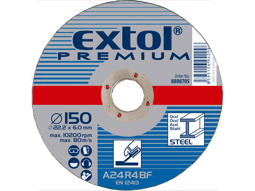 Kotúč brúsny na oceľ, EXTOL PREMIUM