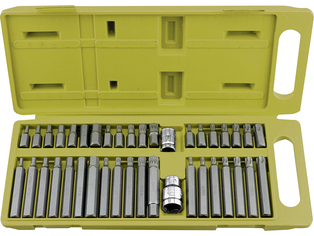 Sada IMBUS-TORX-XZN bitů, 40 dílů, 3/8", 1/2", EXTOL CRAFT