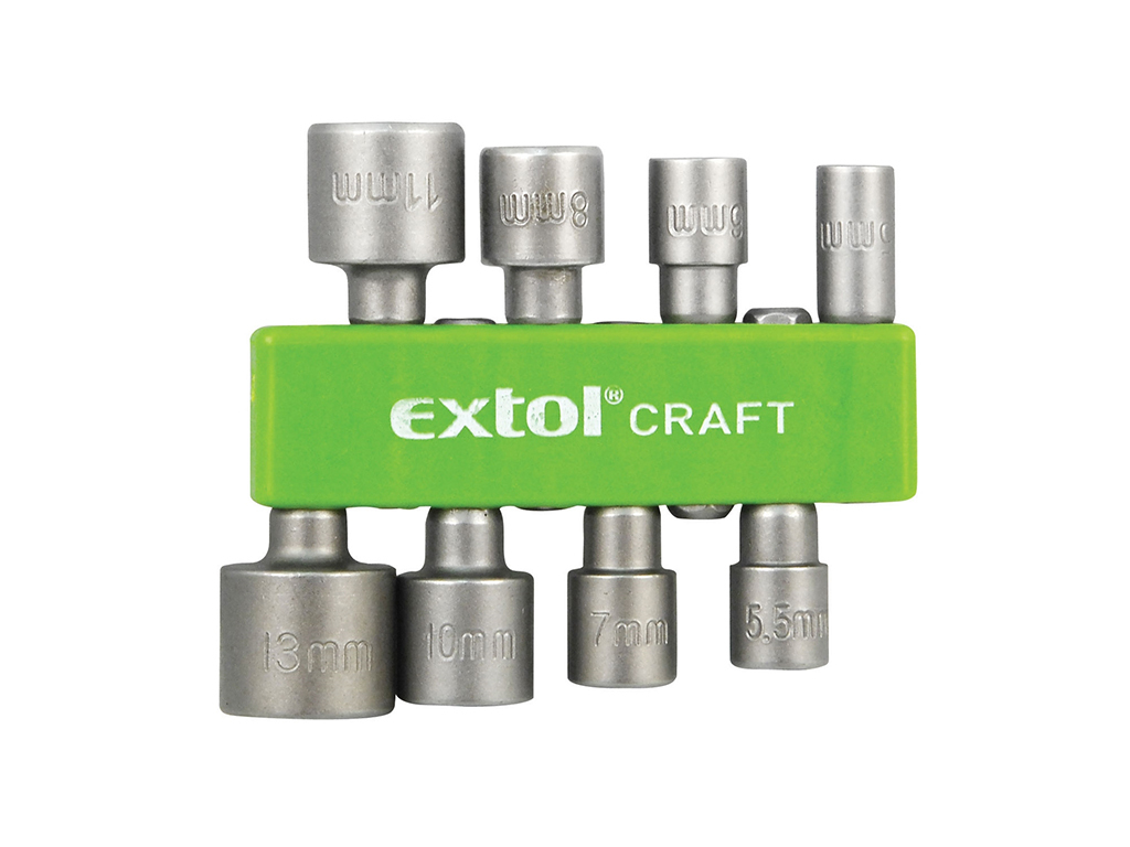 Sada nástrčných hlavíc do vŕtačky, 8 dielov, EXTOL CRAFT