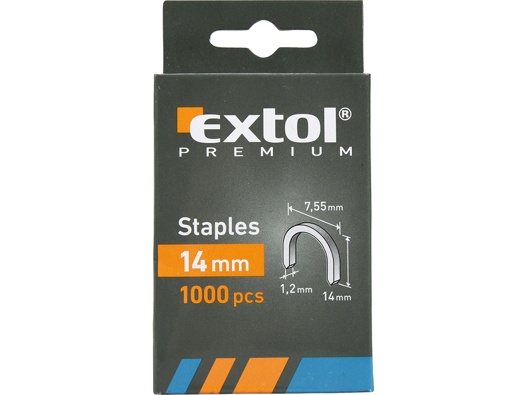 Spony do sponkovačky, oblé, šírka 7,55 mm, 1000 ks, EXTOL PREMIUM