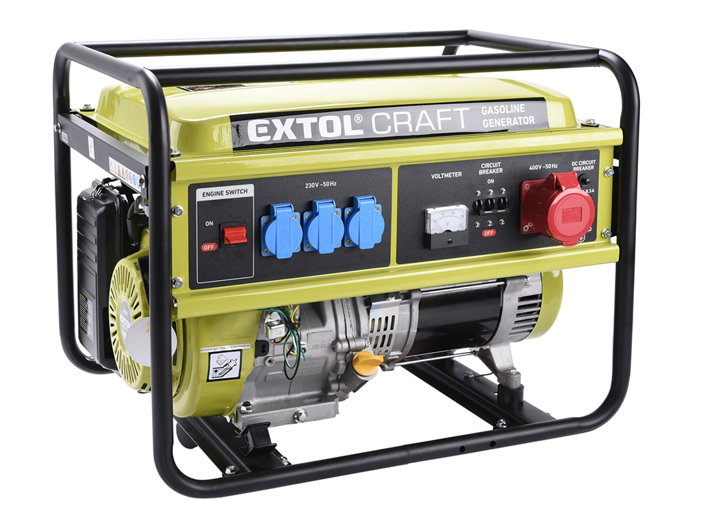 Elektrocentrála benzínová 3f, 13 HP / 5,5 kW (400 V) 3x1,8 kW (230 V), EXTOL CRAFT