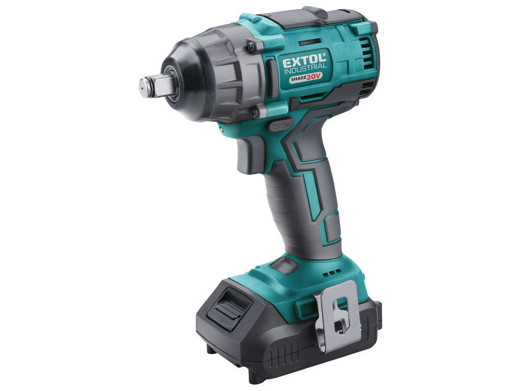 Uťahovák rázový, 1/2", 250 Nm, aku brushless SHARE20V, EXTOL INDUSTRIAL