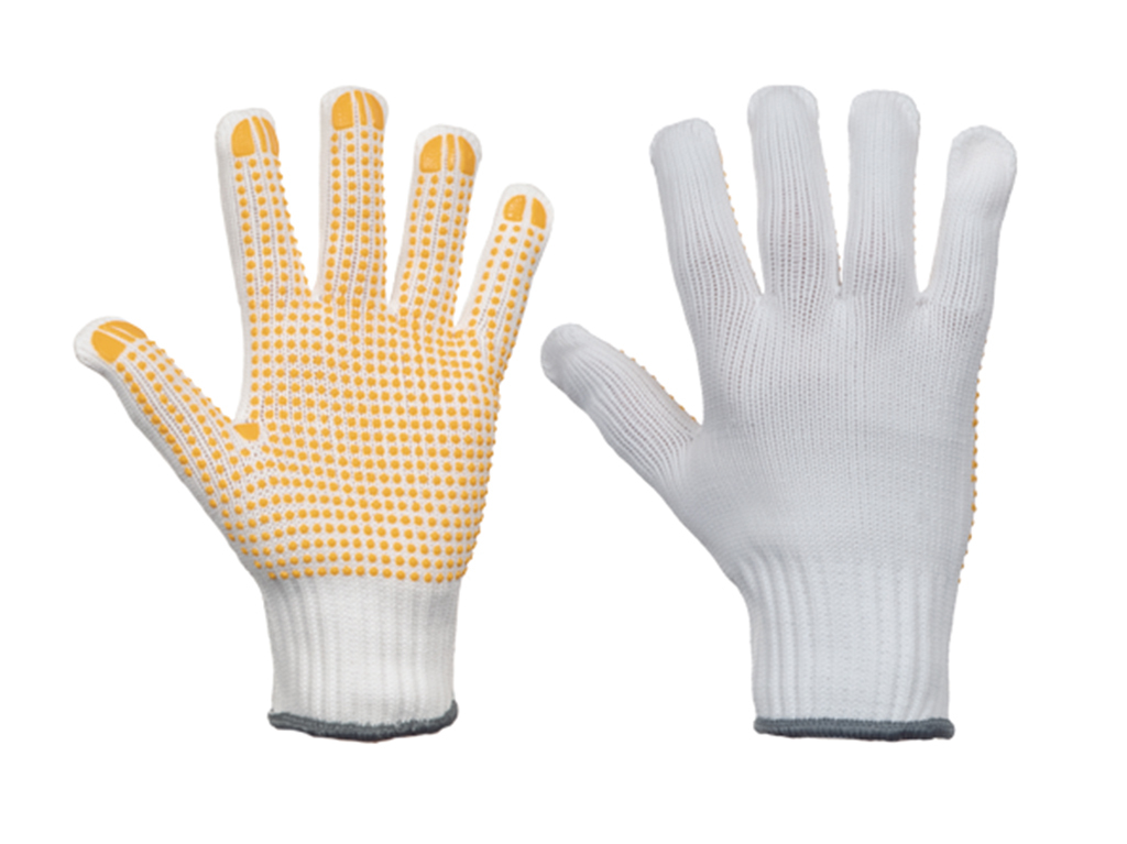 Rukavice nylon/sk. vlákno s PVC terčíkmi PLOVER YELLOW CUT, CERVA