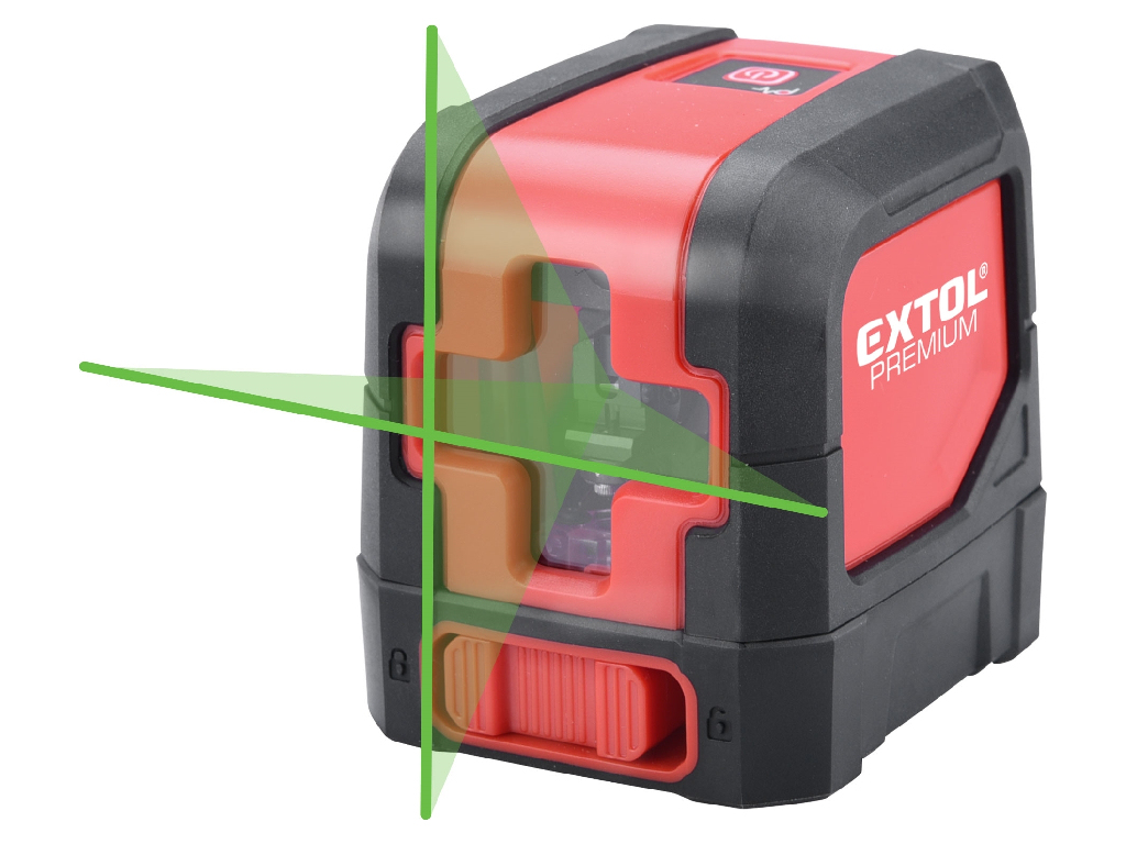 Laser zelený líniový, krížový samonivelačný, EXTOL PREMIUM