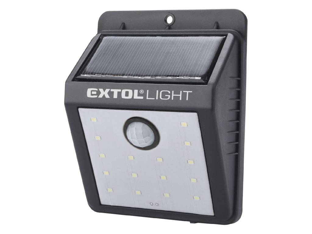 Svetlo nástenné solárne, s pohybovým čidlom, EXTOL LIGHT