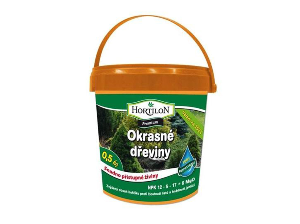 Hnojivo kryštalické, vodorozpustné, Dreviny okrasné, Hortilon