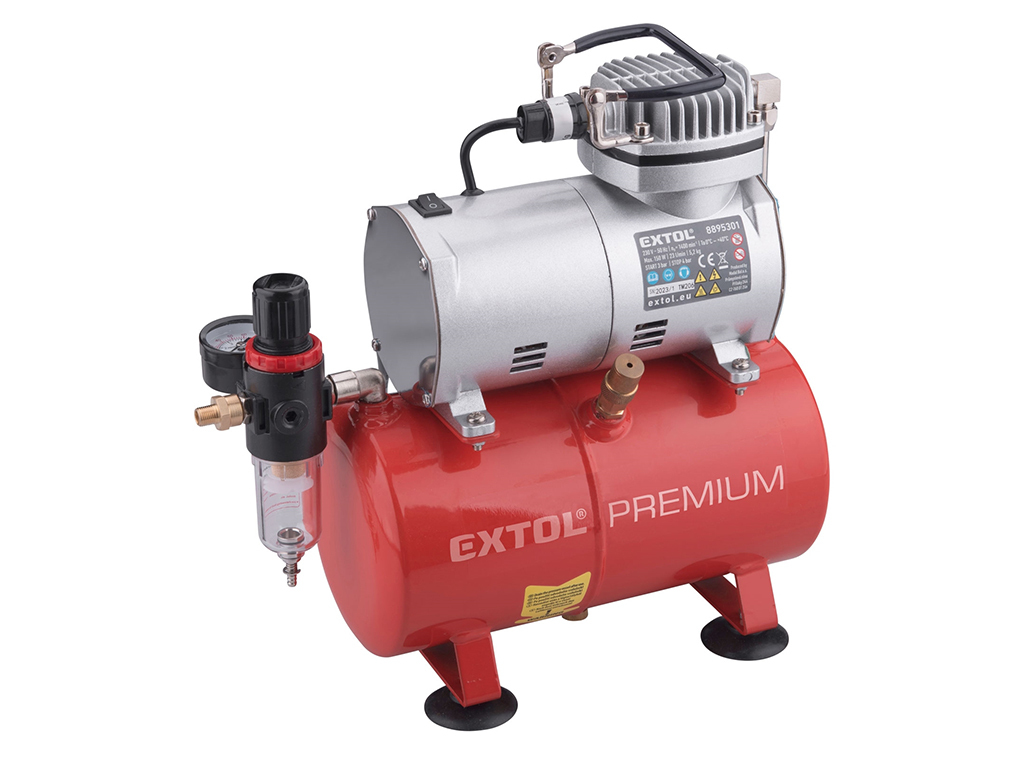 Kompresor piestový, 8 l, 150 W, EXTOL PREMIUM