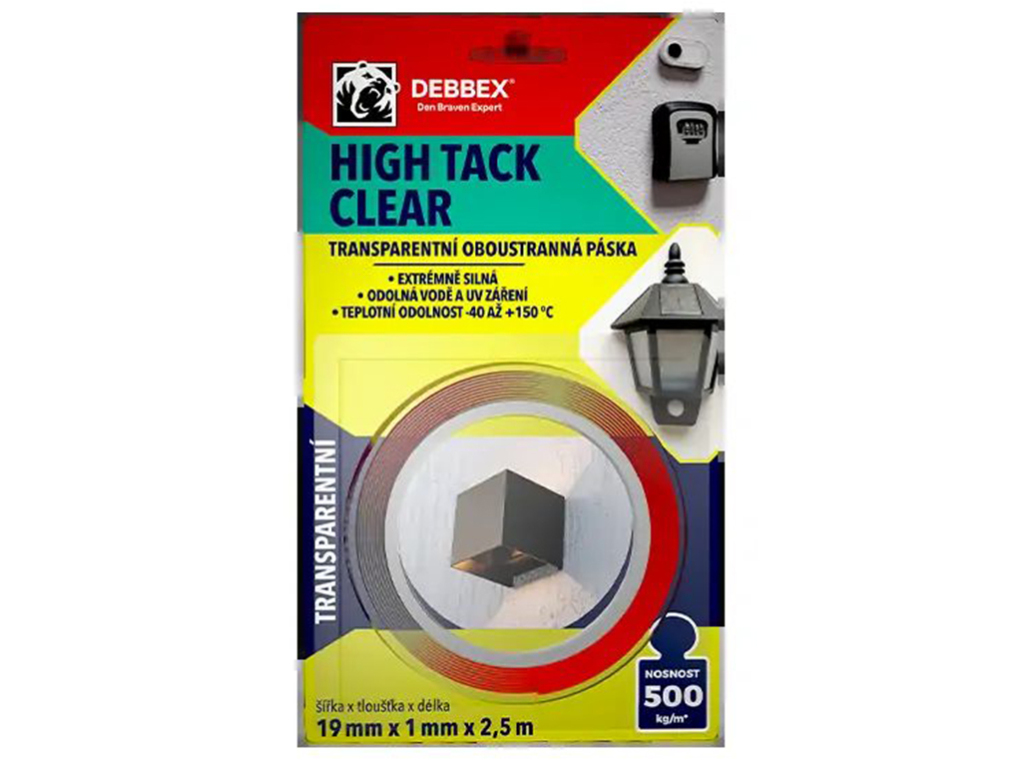 Páska oboustranná HIGH TACK CLEAR, Den Braven