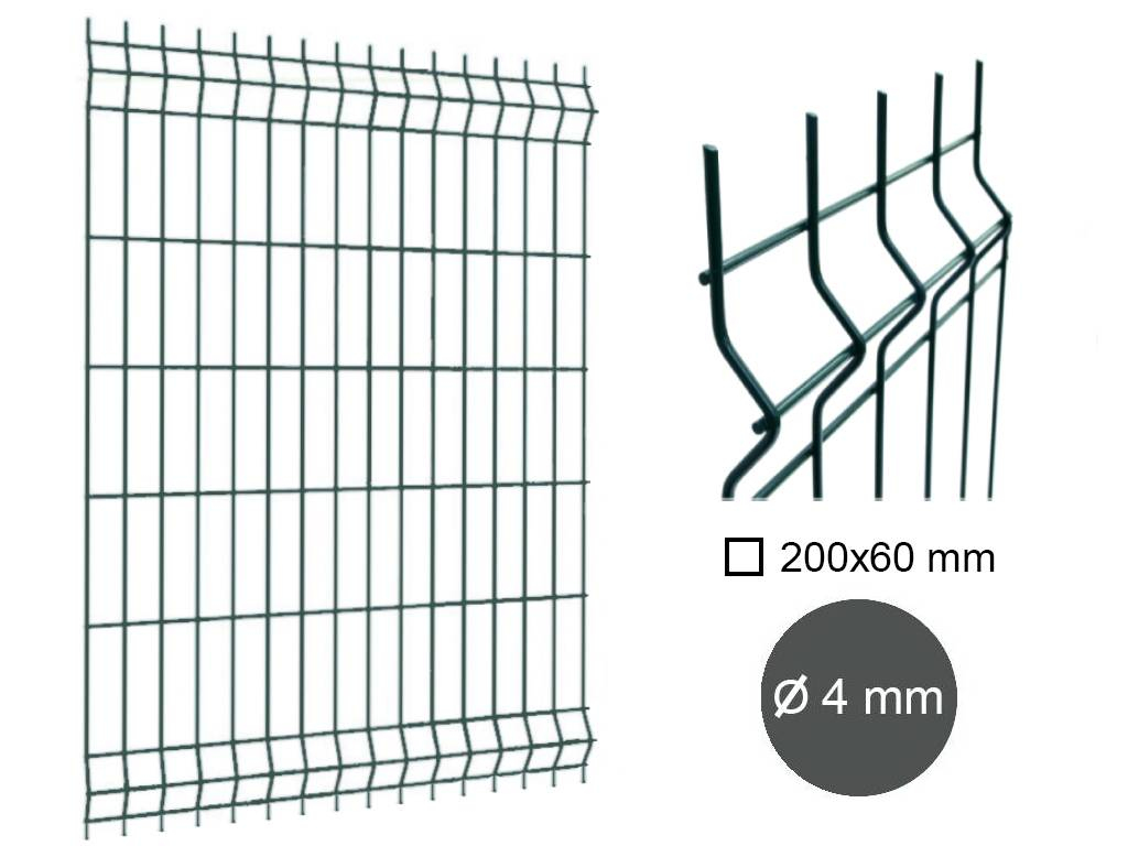 Dílec plotový MERKUR, 3D, drát 4 mm, antracit
