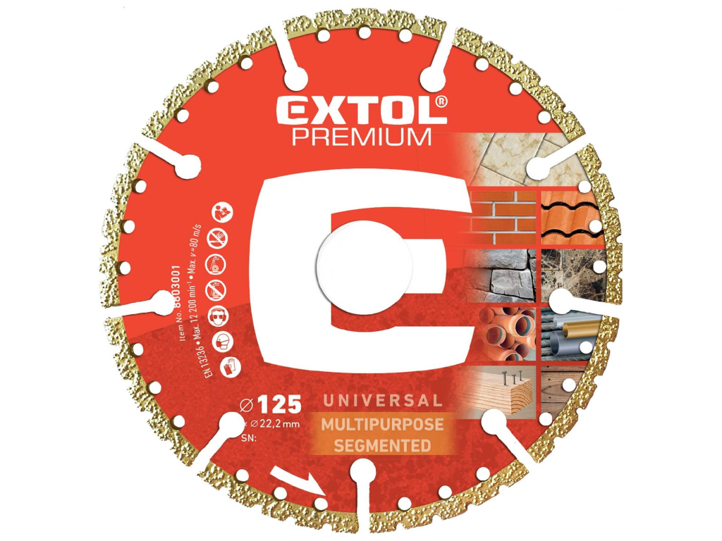 Kotouč řezný univerzální diamantový MULTI, EXTOL PREMIUM
