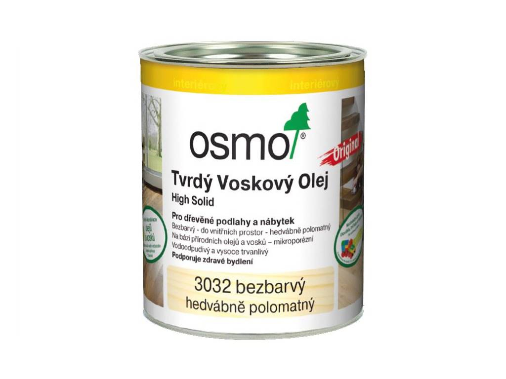 Olej voskový tvrdý hedvábný polomatný 3032, OSMO