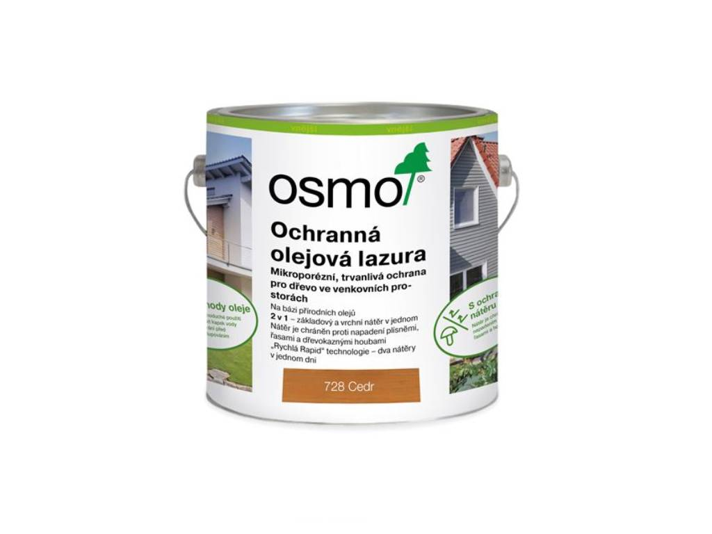 Olejová lazura ochranná, Cedr 728, OSMO