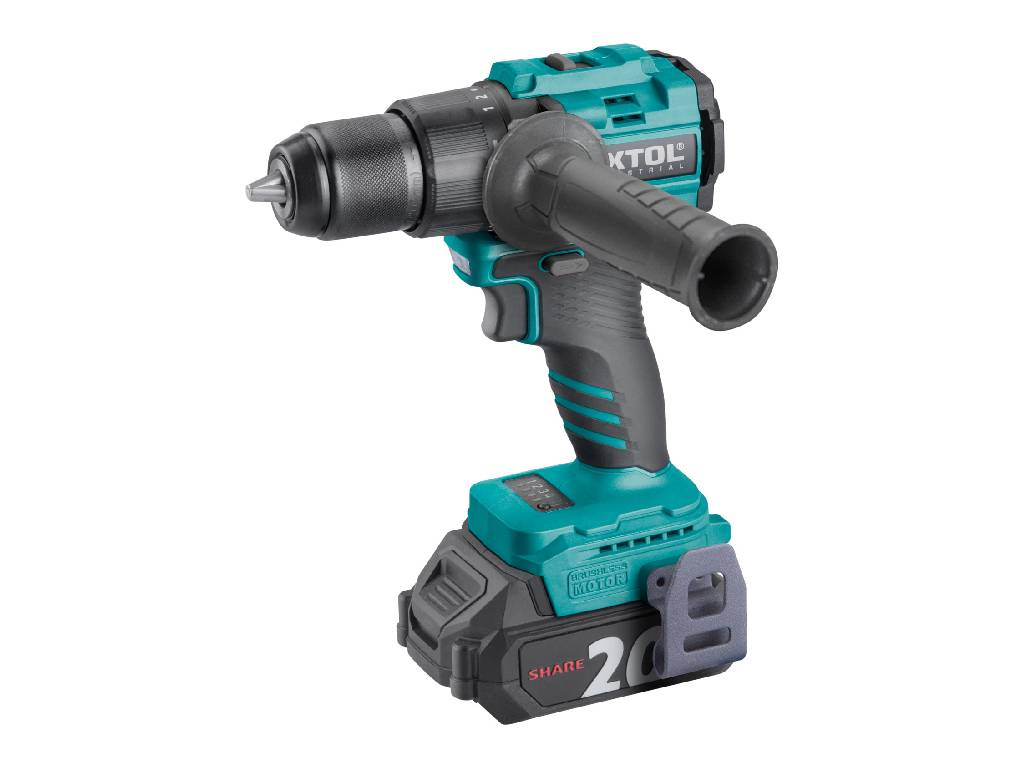 Vrtací šroubovák aku BRUSHLESS s příklepem, SHARE20V, 70Nm, EXTOL INDUSTRIAL