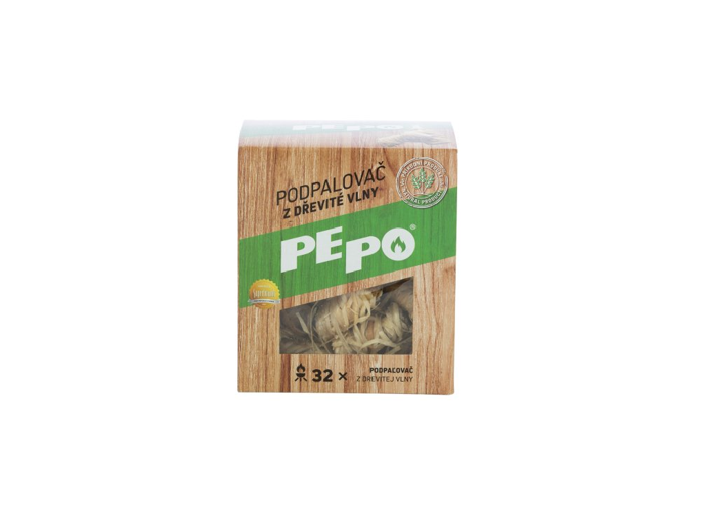 Podpalovač z dřevité vlny, PE-PO