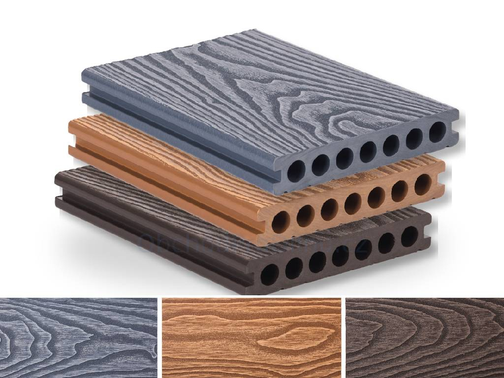 Prkno terasové WPC Wood s kulatými výřezy, G21