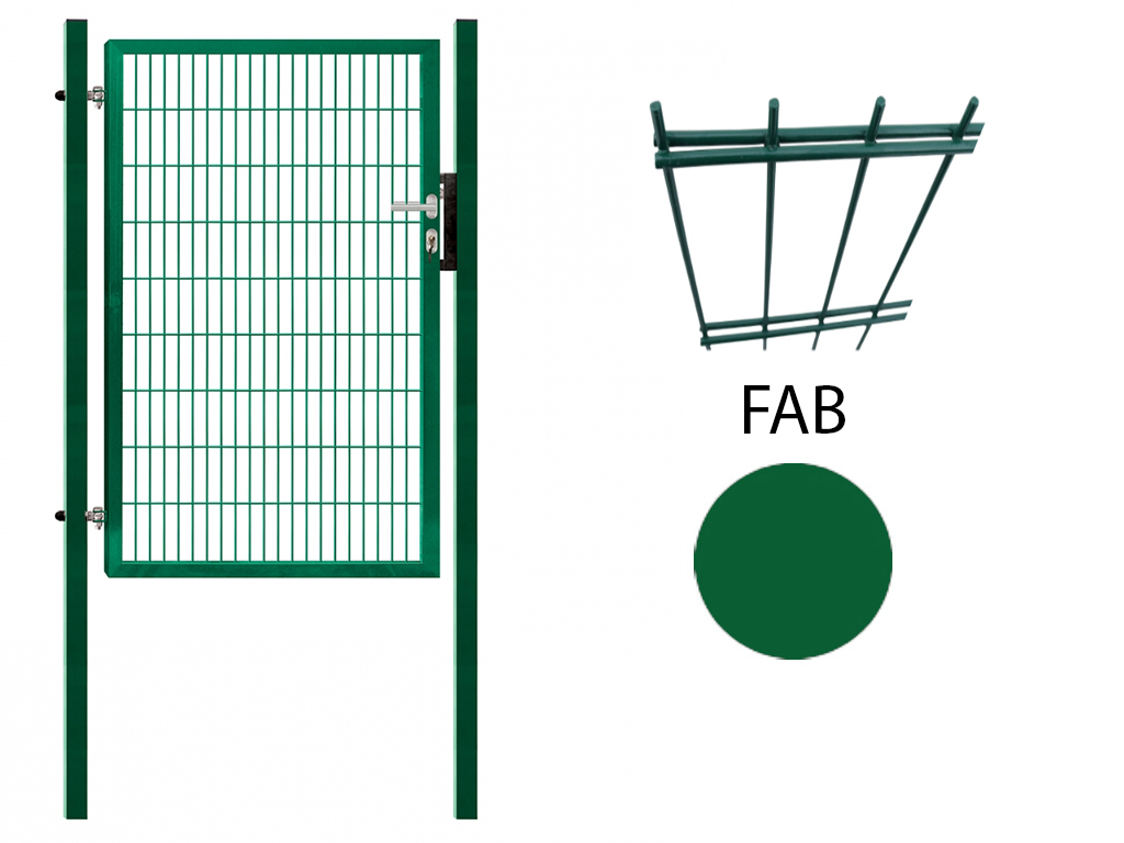 Bránka jednokrídlová, zelená, 2D výplň, FAB, PILOFOR SUPER