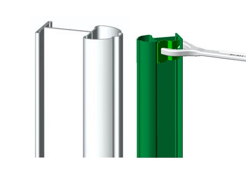 Stĺpik plotový ATLANTIS, pre montáž drôtených panelov, ZN+PVC