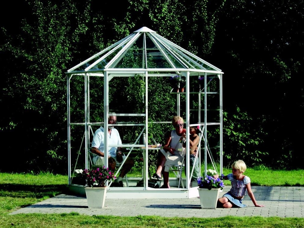 Pavilón záhradný HERA, bezpečnostné sklo 3 mm, konštrukcia elox hliník