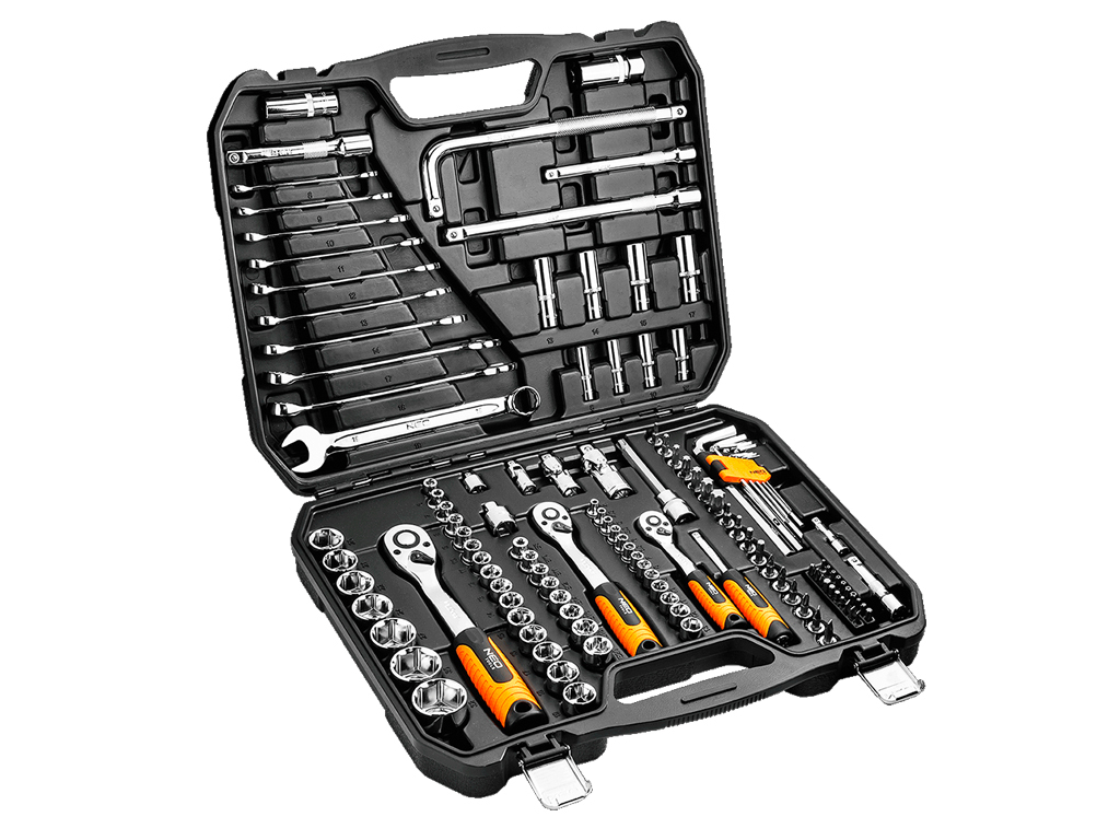 Gola sada 1/4", 3/8" a 1/2", 120 dielov, NEO tools