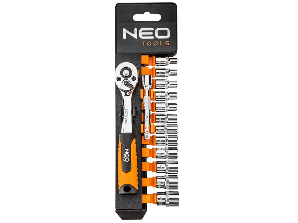 Sada hlavíc s račňou + predĺženie, NEO tools