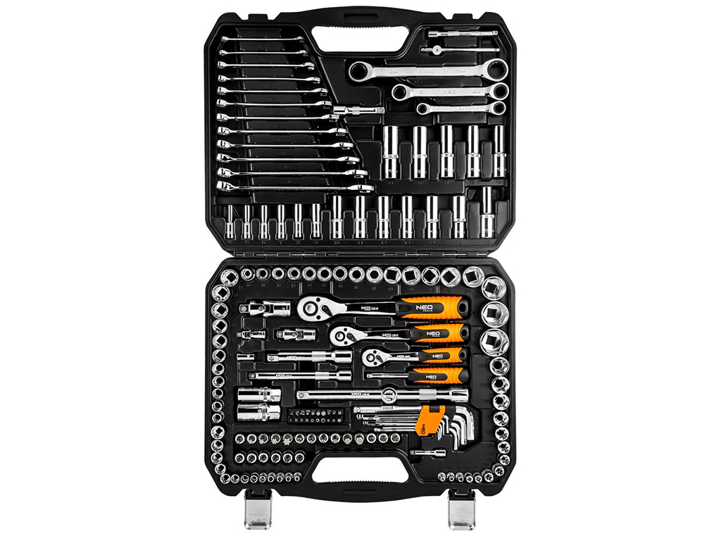 Gola sada 1/4", 3/8" a 1/2", 150 dielov, NEO tools