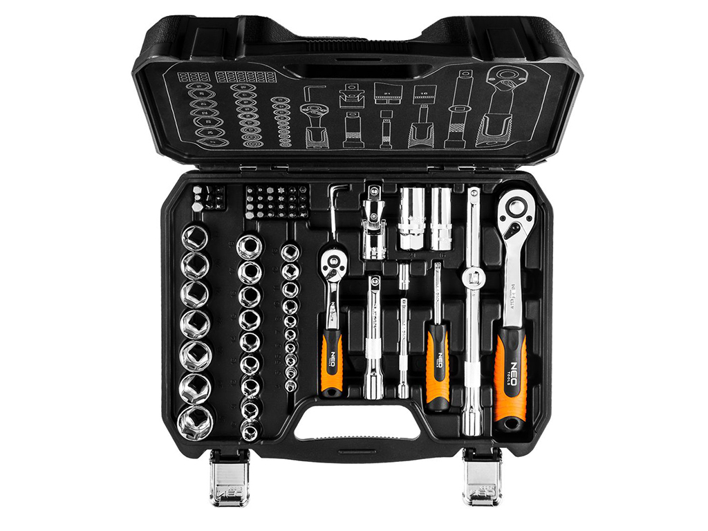 Gola sada 1/4" a 1/2", 73 dielov, NEO tools