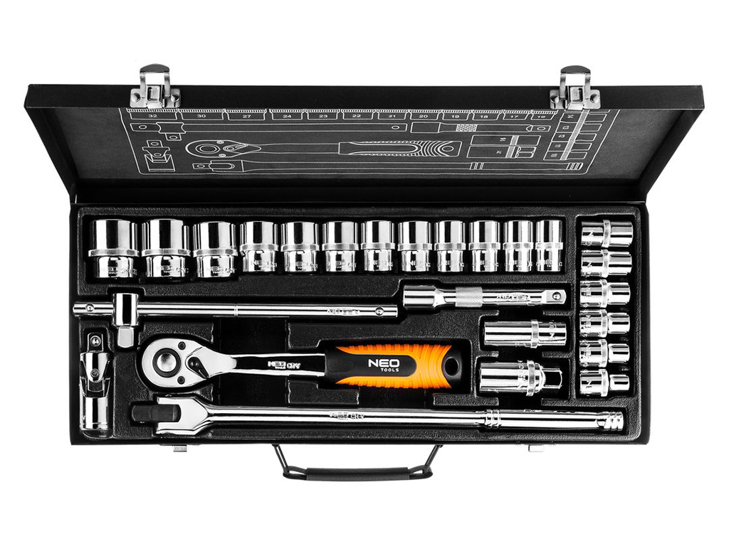 Gola sada 1/2", 25 dielov, NEO tools