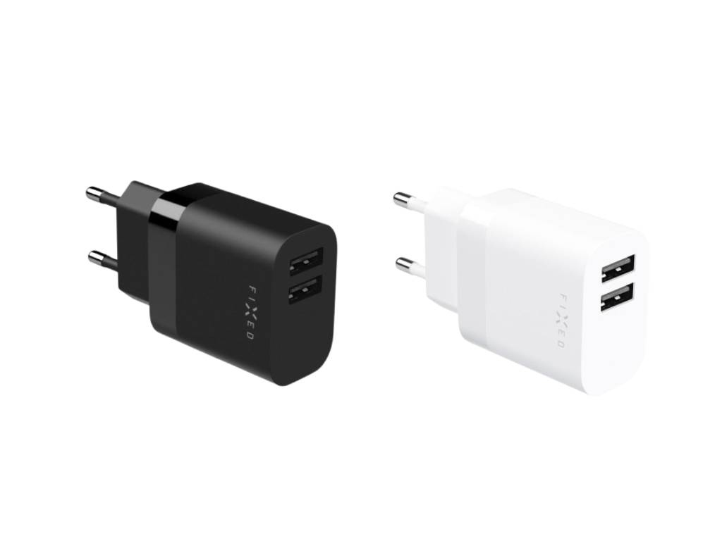 Síťová nabíječka FIXED s 2xUSB výstupem, 17W Smart Rapid Charge