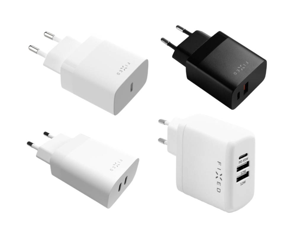 Sieťová nabíjačka FIXED s USB-C a 2x USB výstupom