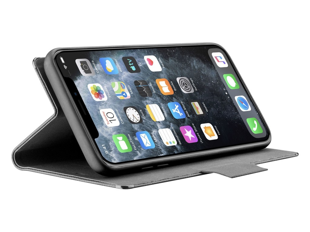 Púzdro typu kniha Cellularline Elemento Dark Stone pre Apple iPhone