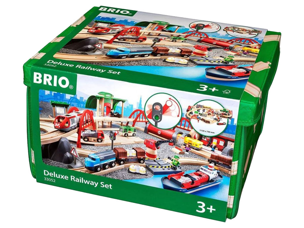 Vláčikodráha Deluxe so zvukmi a svetlami v plastovom boxe, BRIO