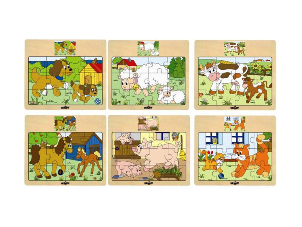 Puzzle drevené zámkové - 12 dielikov