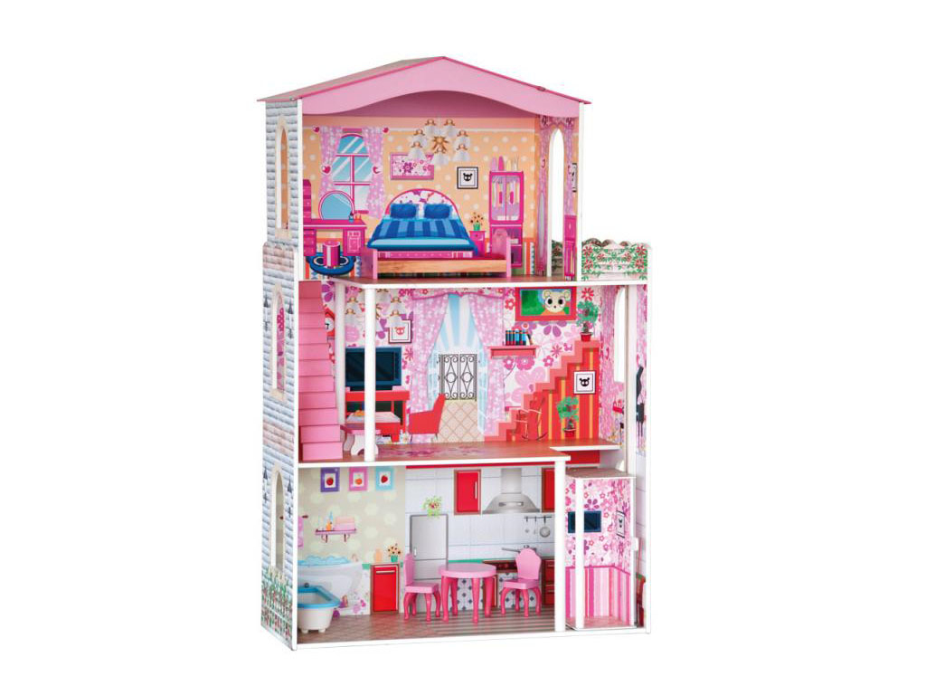 Domček detský pre bábiky typu Barbie + 7ks nábytku