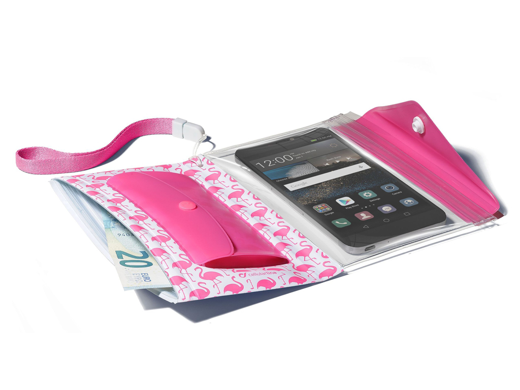 Vodeodolné púzdro s peňaženkou Cellularline Voyager Pochette pre telefóny do veľkosti 5,2"