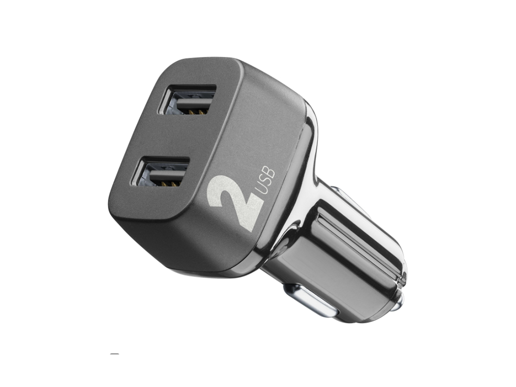 Autonabíjačka Cellularline Car Multipower 2 s technológiou Smartphone Detect, 2 x USB port, 24W