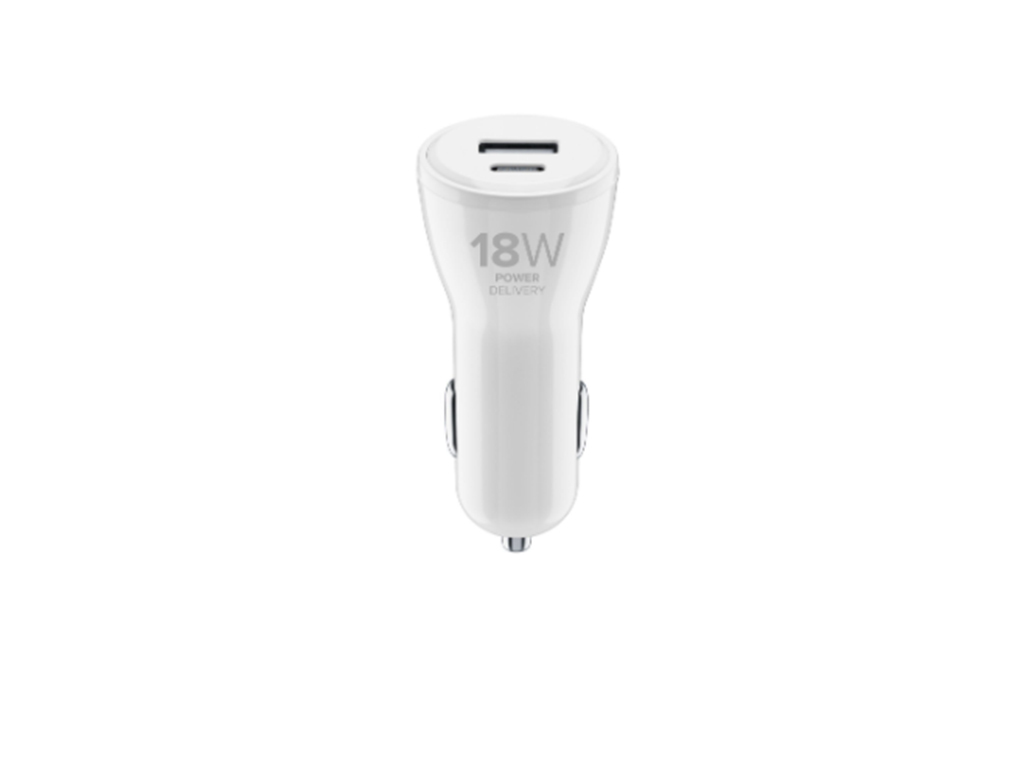 Autonabíjačka Cellularline Dual s USB-C a USB konektorom, 30W